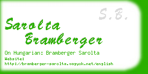 sarolta bramberger business card